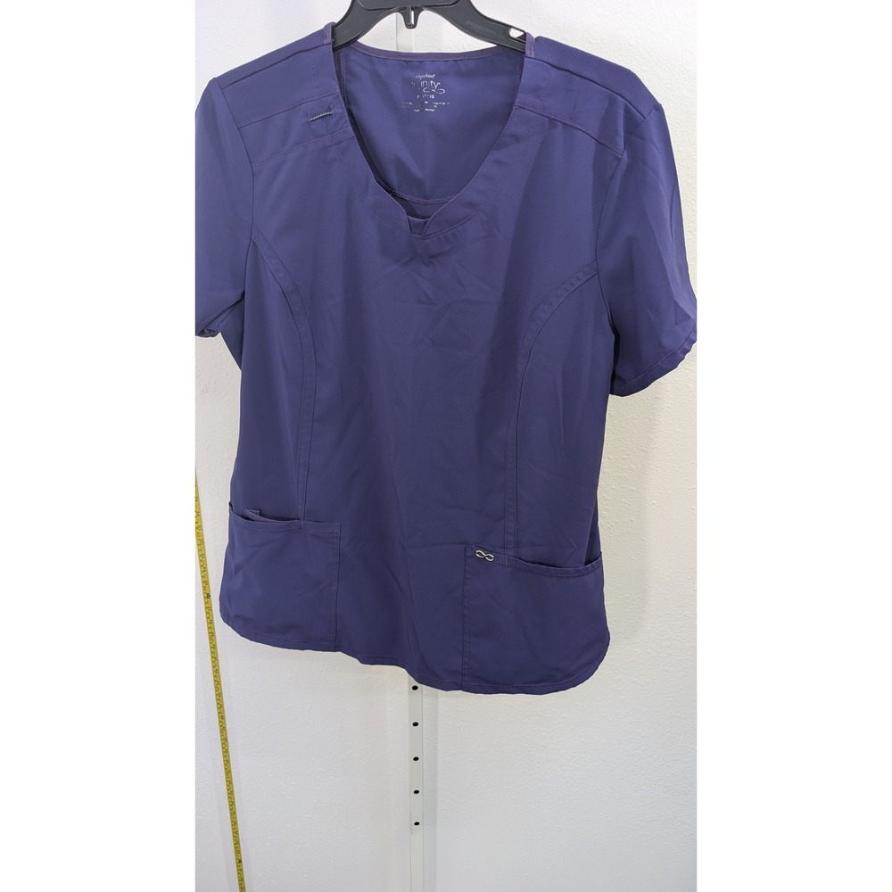 Cherokee Infinity Women XL Purple V-Neck Scrub Top Antimicrobial CK623 Nursing